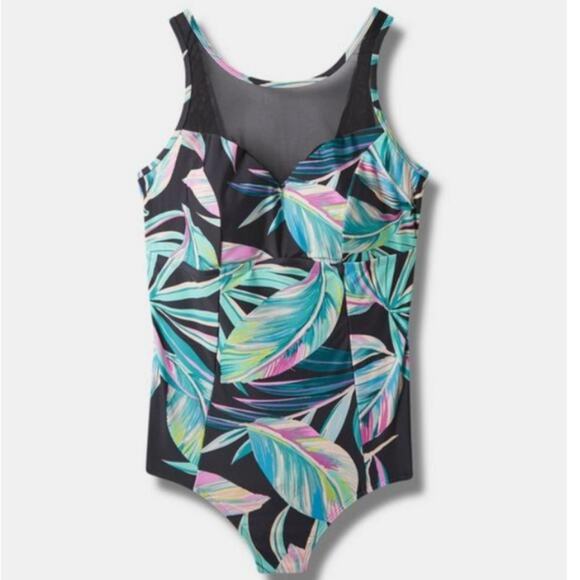 torrid Other - TORRID BATHING SUIT SIZE 3X Wireless High Neck One Piece Swimsuit Tropical Print